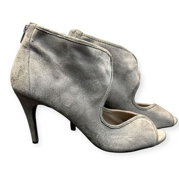 IMPO Women’s Gray Faux Suede Peep Toe Heeled Booties Size 9M - Picture 3 of 6
